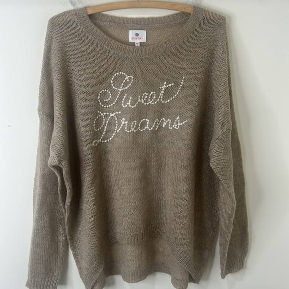 SUNDRY Mohair Wool Blend Lightweight Loose Knit Sweet Dreams Sweater Medium - Picture 3 of 16